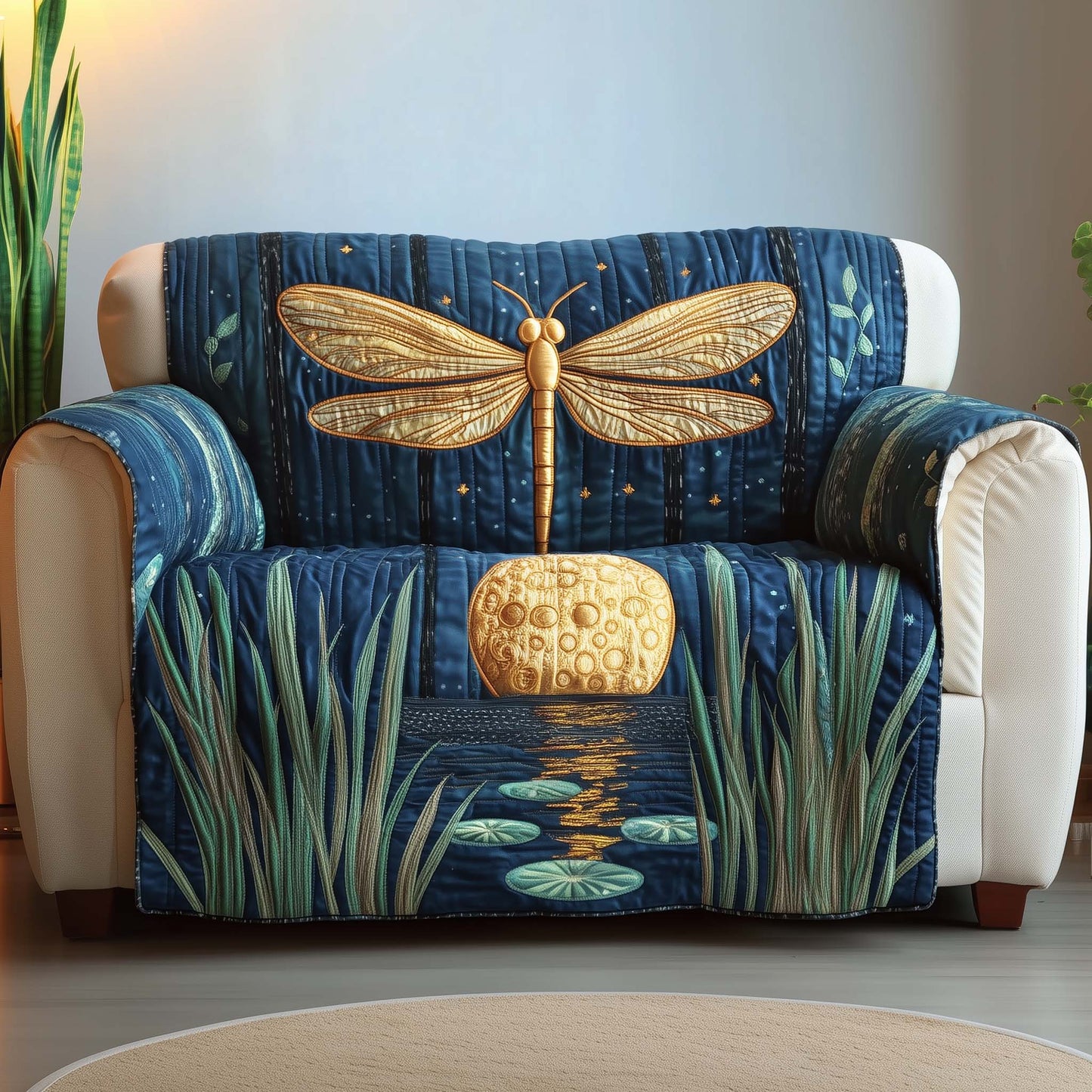 Mystic Dragonfly Quilted Sofa Cover GFTOTG1459