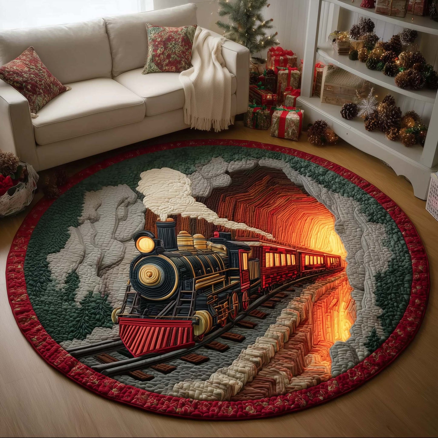 Yuletide Express Quilted Round Mat GFTOTG1462