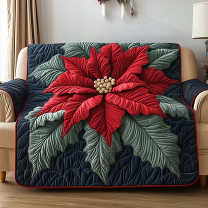 Poinsettia Charm Quilted Sofa Cover GFTOTG1474