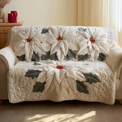 Poinsettia Charm Quilted Sofa Cover GFTOTG1476