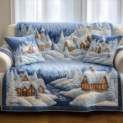 Snowy Village Quilted Sofa Cover GFTOTG1481