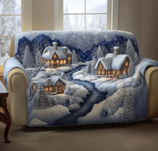 Snowy Village Quilted Sofa Cover GFTOTG1482