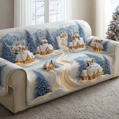 Snowy Village Quilted Sofa Cover GFTOTG1484