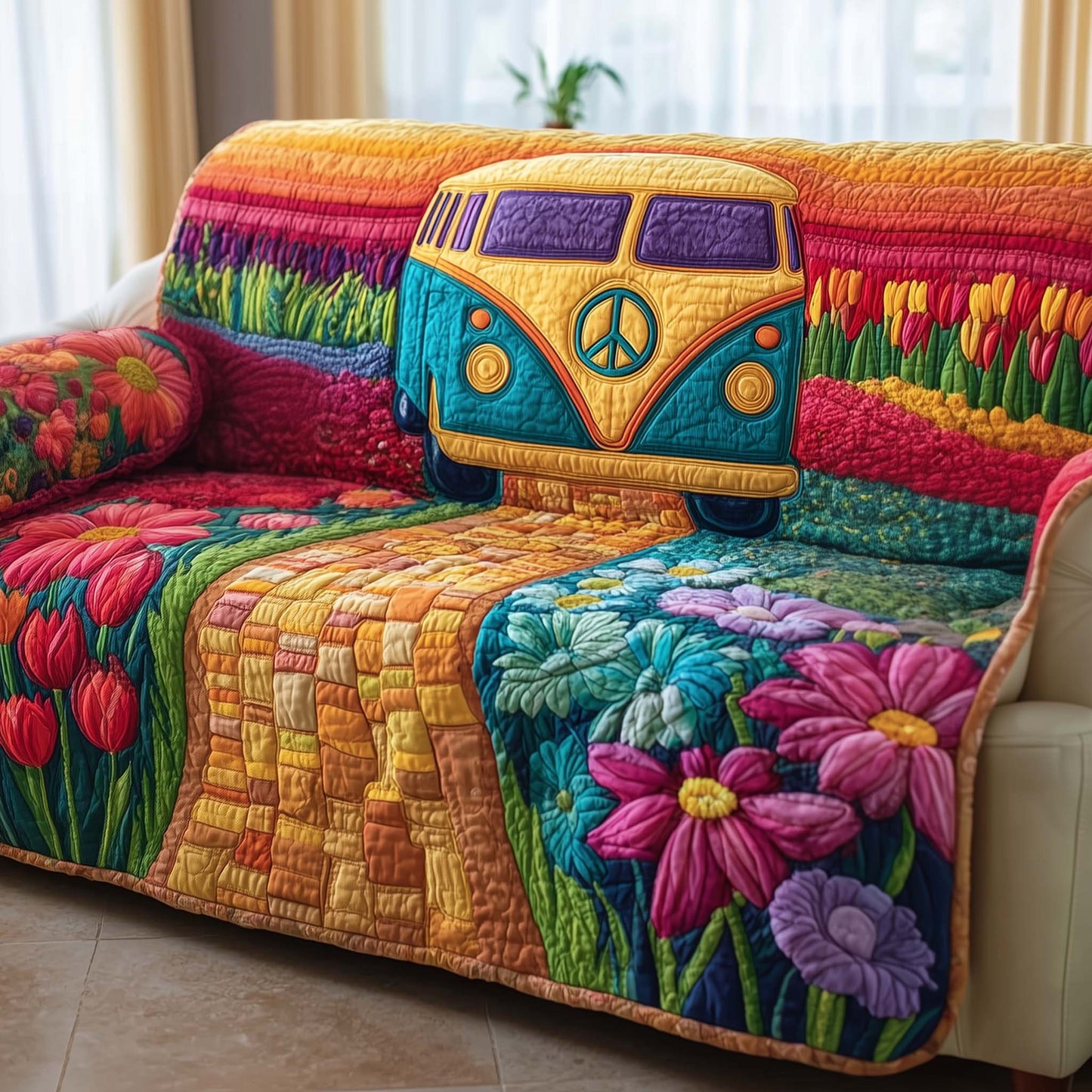 Hippie Quilted Sofa Cover GFTOTG1505