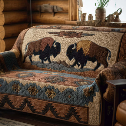 Majestic Bison Quilted Sofa Cover GFTOTG1508