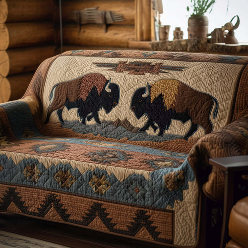 Majestic Bison Quilted Sofa Cover GFTOTG1508