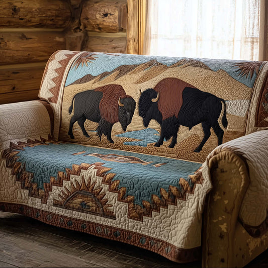 Majestic Bison Quilted Sofa Cover GFTOTG1509