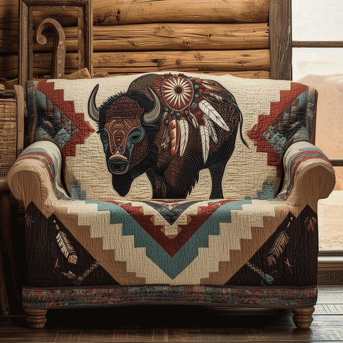 Majestic Bison Quilted Sofa Cover GFTOTG1511