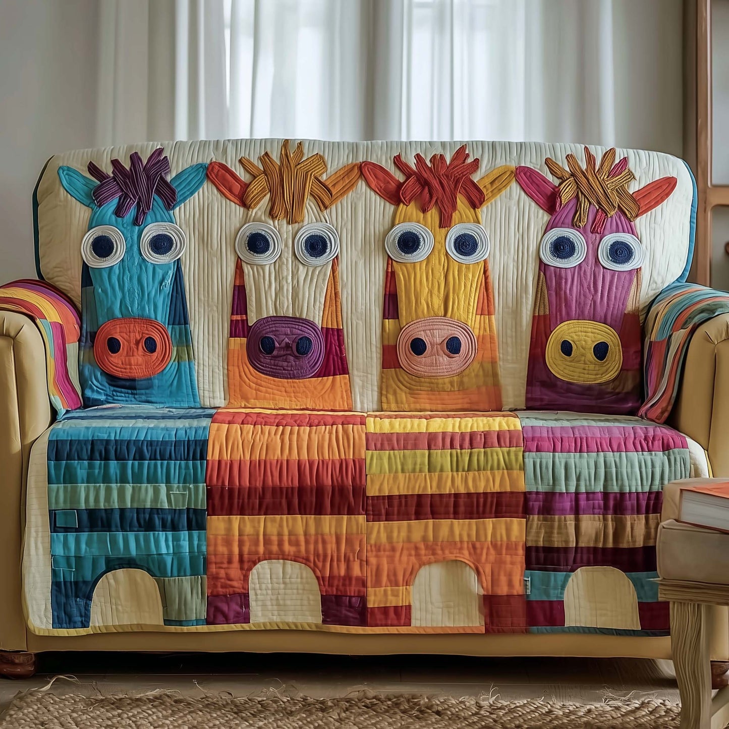 Funky Horse Quilted Sofa Cover GFTOTG1516
