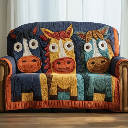 Funky Horse Quilted Sofa Cover GFTOTG1517