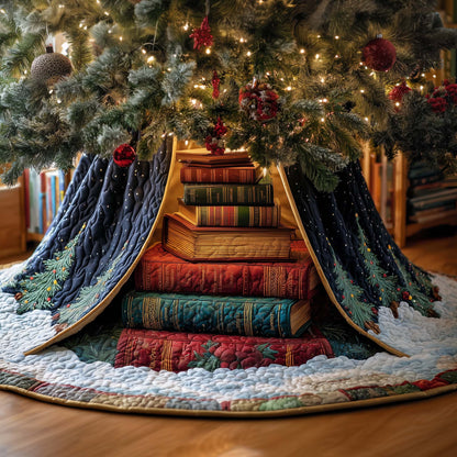 Hidden Bookstore Quilted Tree Skirt GFTOTG1520