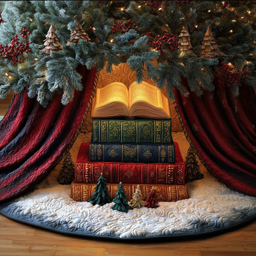 Hidden Bookstore Quilted Tree Skirt GFTOTG1522