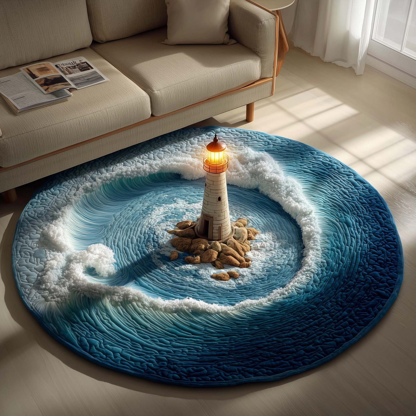 Lighthouse Quilted Round Mat GFTOTG1526