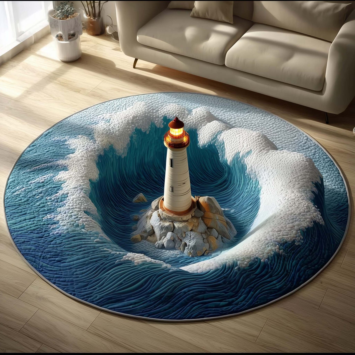 Lighthouse Quilted Round Mat GFTOTG1528