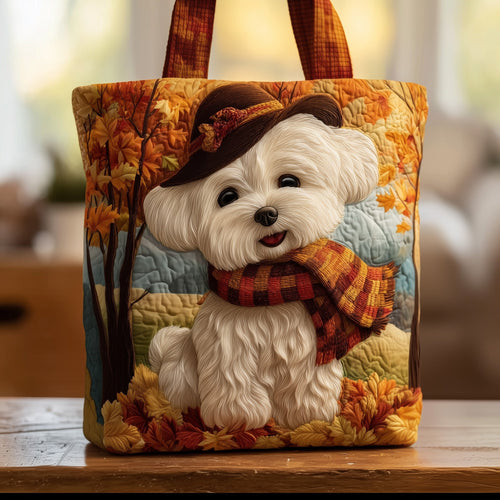 Autumn Bichon Quilted Tote Bag GFTOTG153