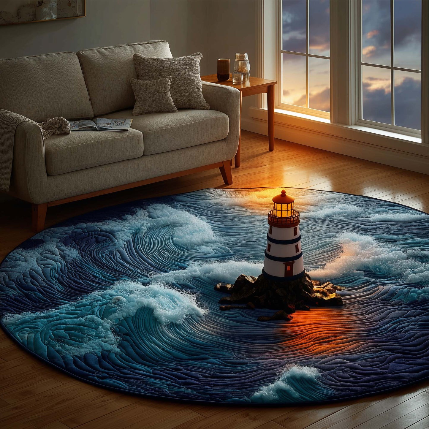 Lighthouse Quilted Round Mat GFTOTG1530