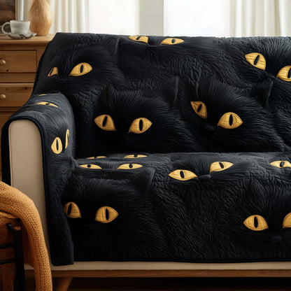 Black Cat Quilted Sofa Cover GFTOTG1533