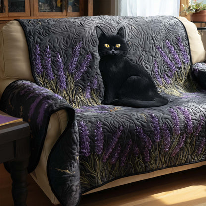 Black Cat Quilted Sofa Cover GFTOTG1534