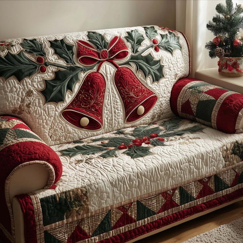 Christmas Bell Quilted Sofa Cover GFTOTG1536