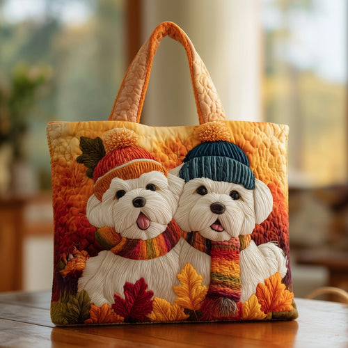 Autumn Bichon Quilted Tote Bag GFTOTG155
