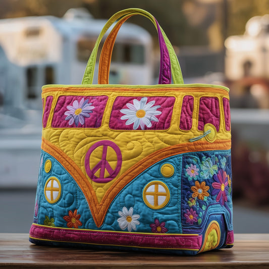 Hippie Van Quilted Tote Bag GFTOTG159