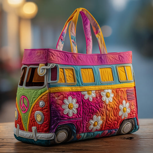 Hippie Van Quilted Tote Bag GFTOTG160
