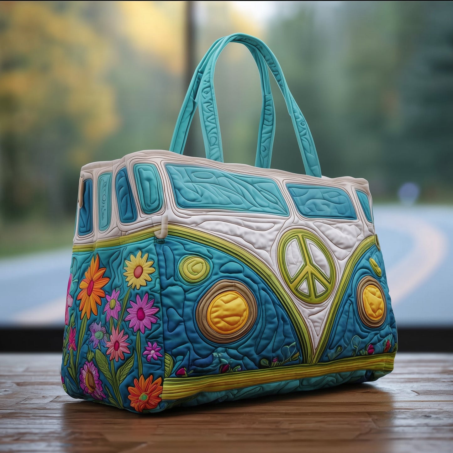 Hippie Van Quilted Tote Bag GFTOTG161