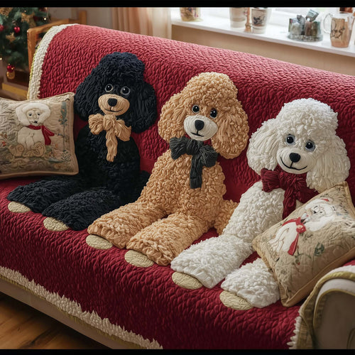 Adorable Poodle Quilted Sofa Cover GFTOTG1615
