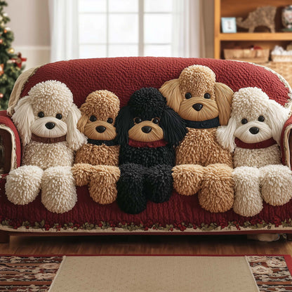 Adorable Poodle Quilted Sofa Cover GFTOTG1616