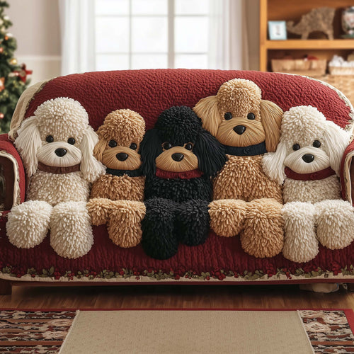 Adorable Poodle Quilted Sofa Cover GFTOTG1616