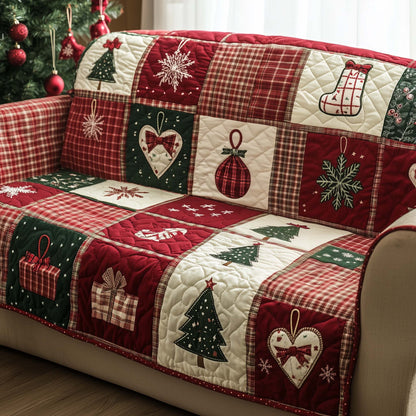 Christmas Patchwork Quilted Sofa Cover GFTOTG1636