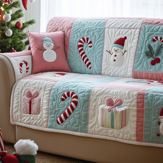 Christmas Patchwork Quilted Sofa Cover GFTOTG1637