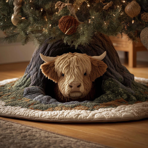 Highland Cow Quilted Tree Skirt GFTOTG1650