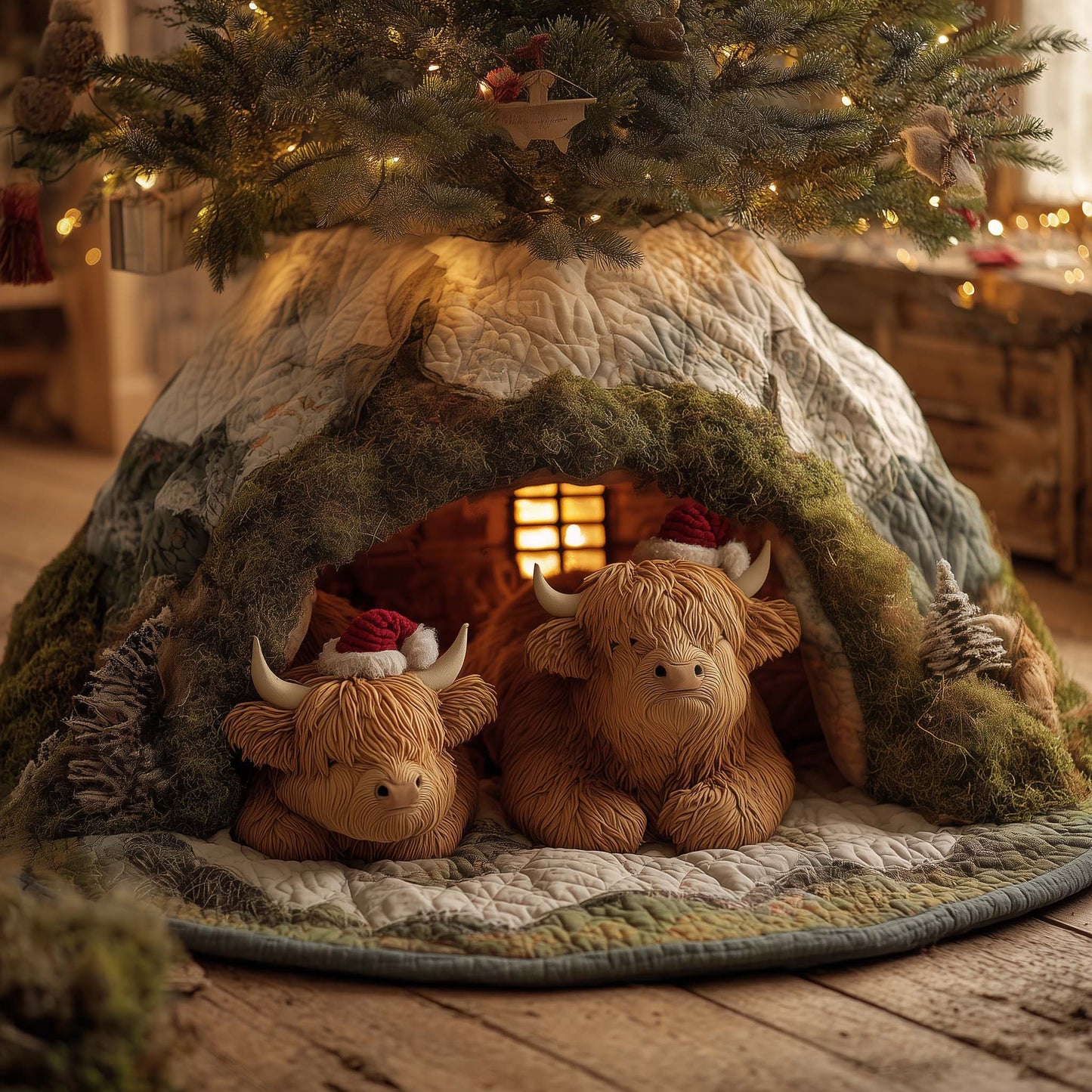 Highland Cow Quilted Tree Skirt GFTOTG1654