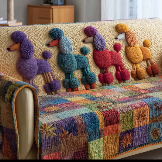 Adorable Poodle Quilted Sofa Cover GFTOTG1655
