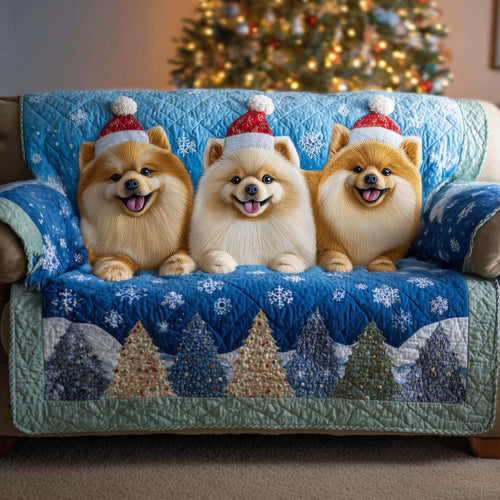 Jolly Pomeranian Quilted Sofa Cover GFTOTG1663