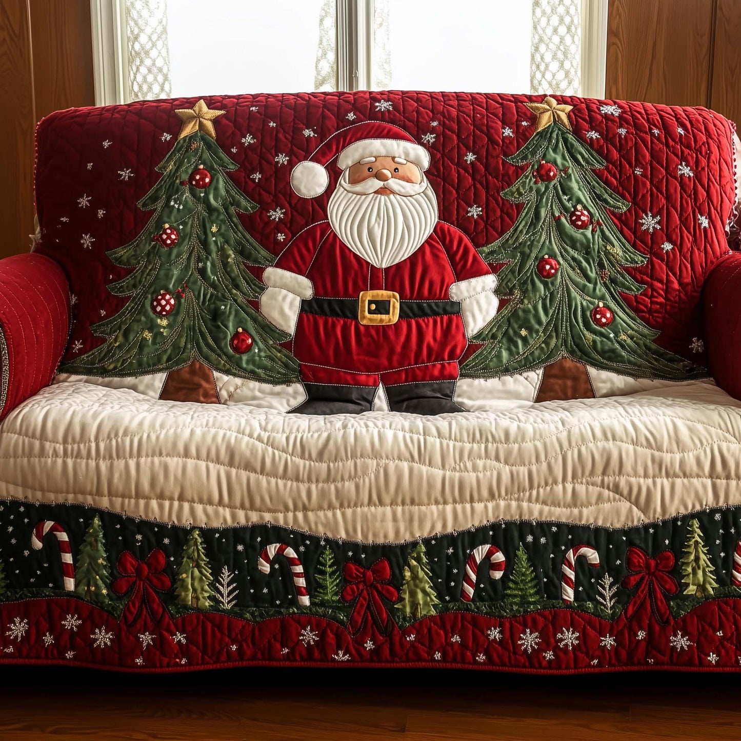 Jolly Santa Quilted Sofa Cover GFTOTG1670