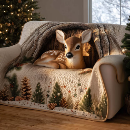 Forest Deer Quilted Sofa Cover GFTOTG1704