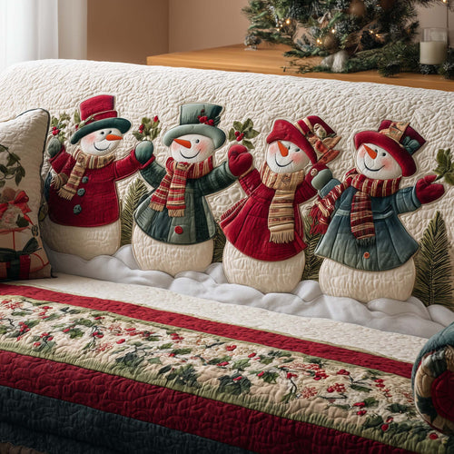 Jolly Snowman Quilted Sofa Cover GFTOTG1707