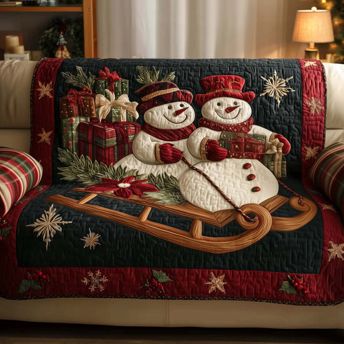 Jolly Snowman Quilted Sofa Cover GFTOTG1708