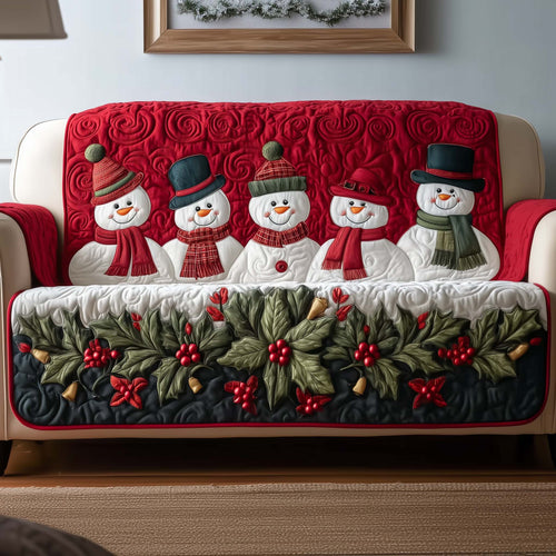 Jolly Snowman Quilted Sofa Cover GFTOTG1709