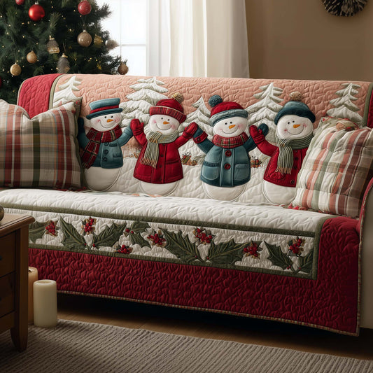 Jolly Snowman Quilted Sofa Cover GFTOTG1710