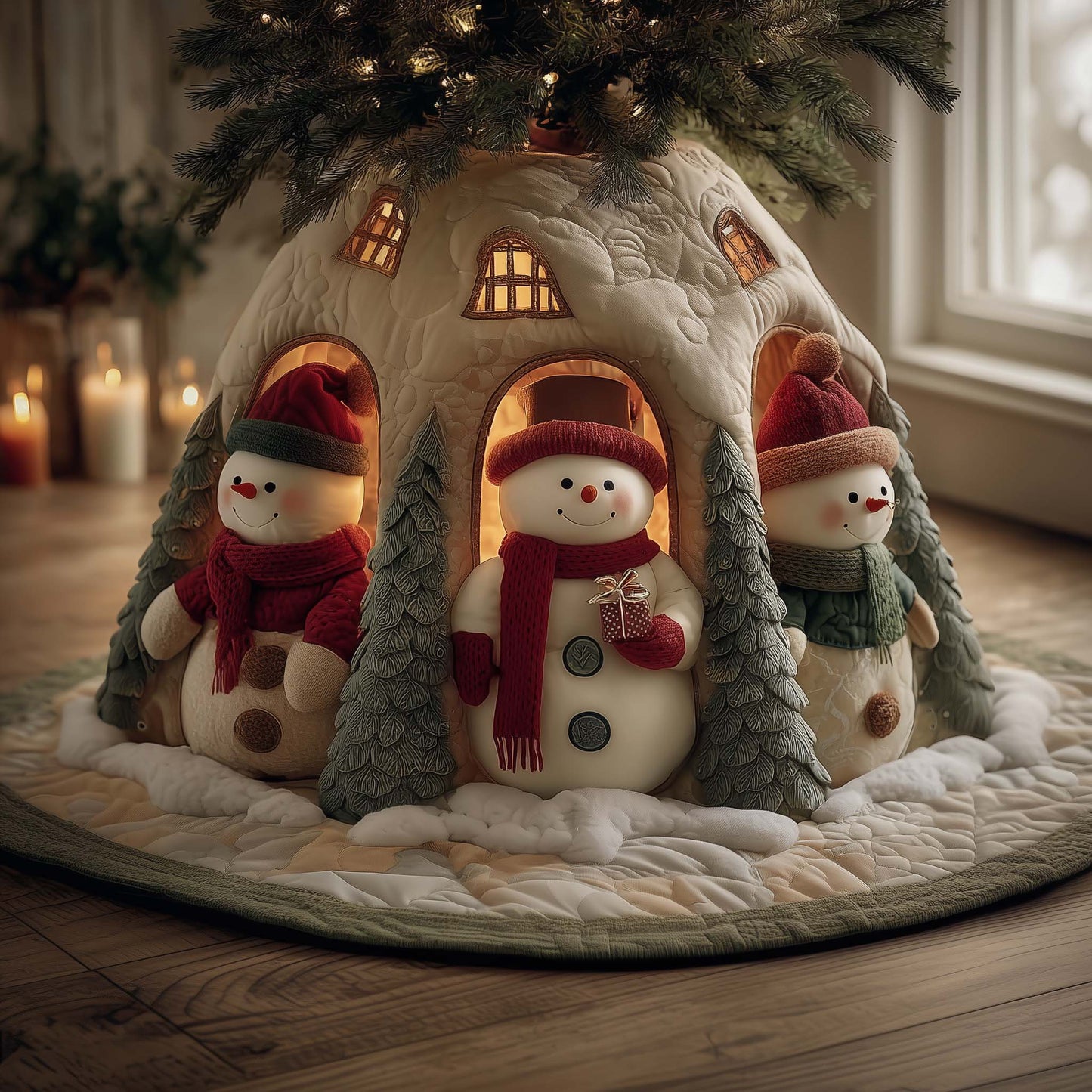 Jolly Snowman Quilted Tree Skirt GFTOTG1716