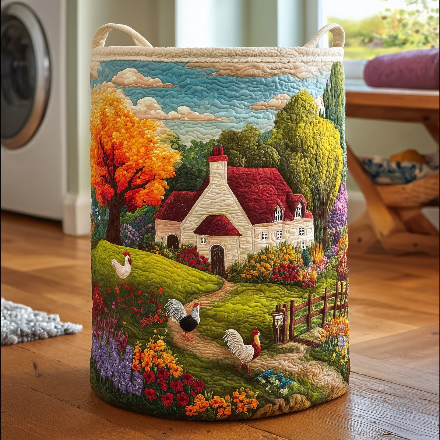 Farmlife Quilted Laundry Basket GFTOTG172