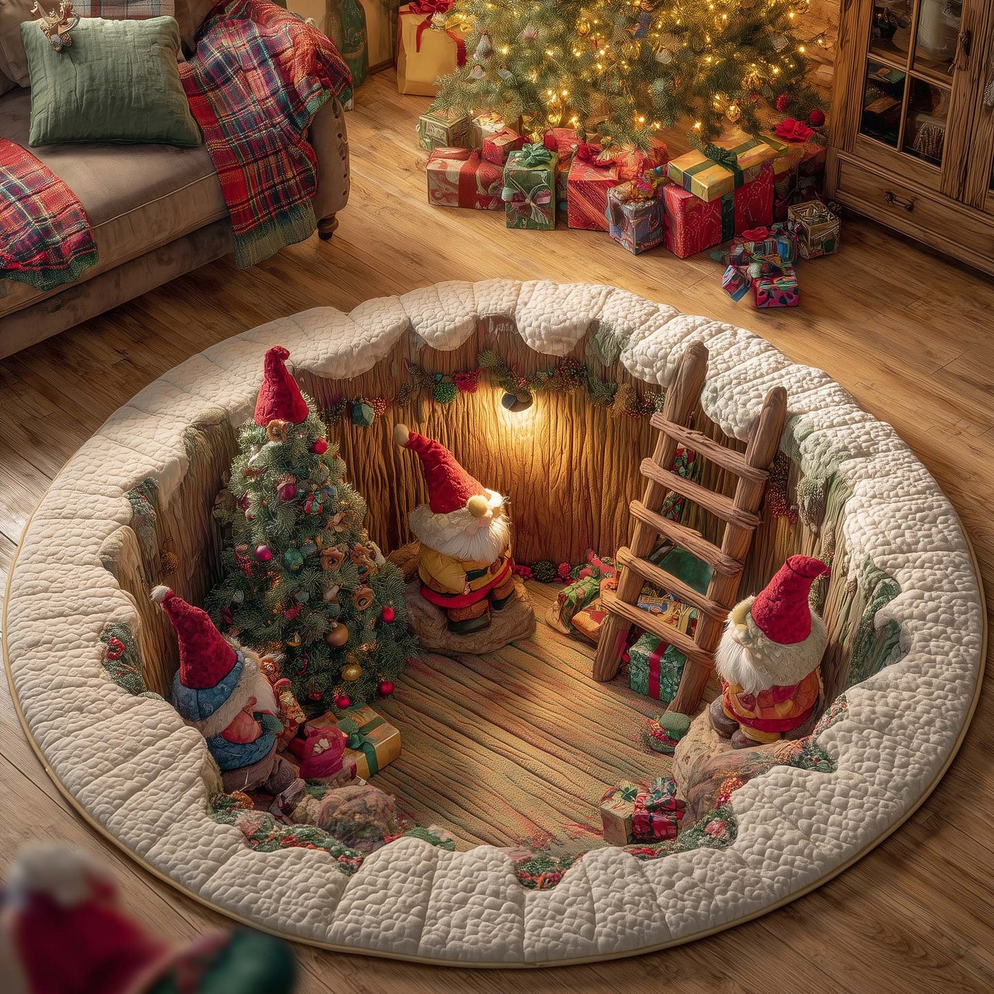 Holiday Gift Chaos Quilted Round Mat GFTOTG1729