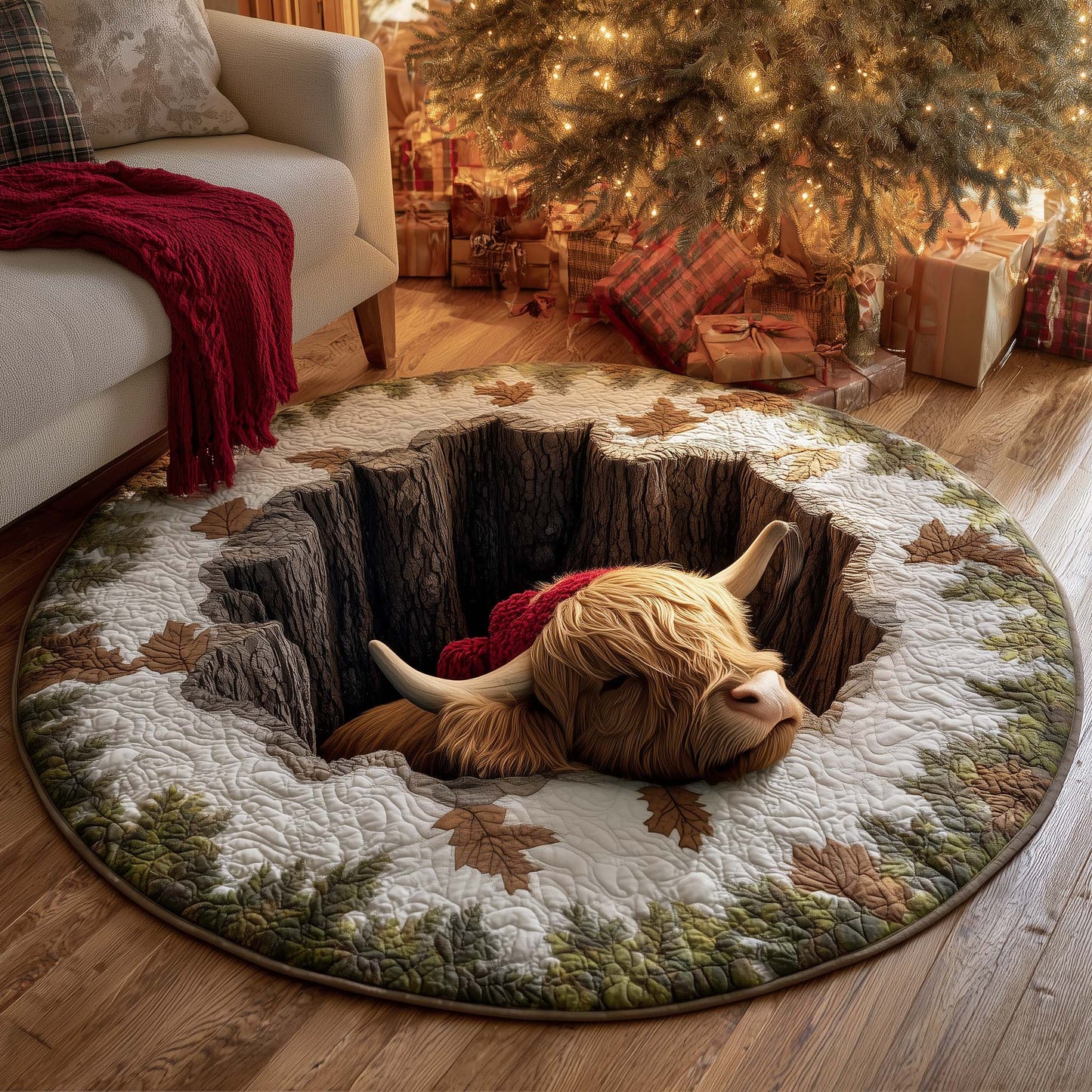 Holiday Farmstead Quilted Round Mat GFTOTG1743