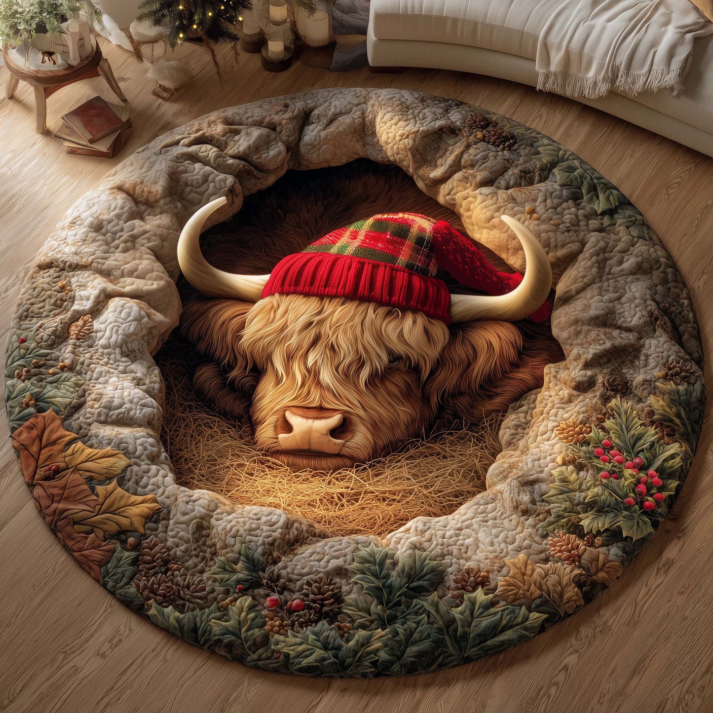 Holiday Farmstead Quilted Round Mat GFTOTG1747
