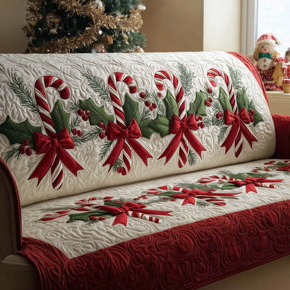 Candy Cane Quilted Sofa Cover GFTOTG1748