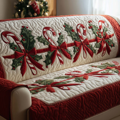 Candy Cane Quilted Sofa Cover GFTOTG1749