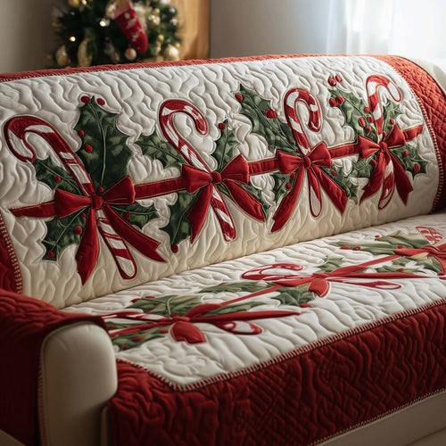 Candy Cane Quilted Sofa Cover GFTOTG1749